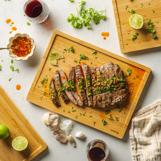 Wooden Cutting Board Set - 3 Pcs With Stand